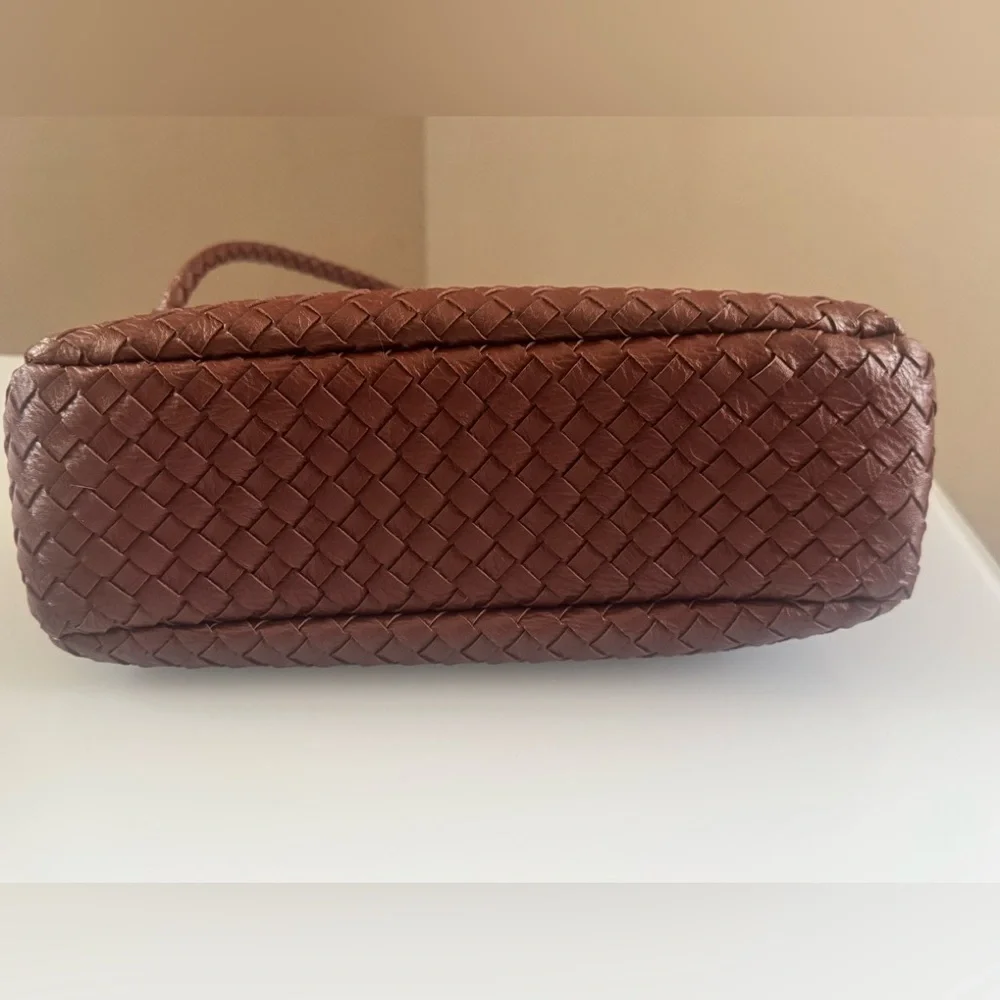 Modern + Chic Elegant Elle Woven shoulder/Crossbody Bag-cinnamon - Picture 9 of 13